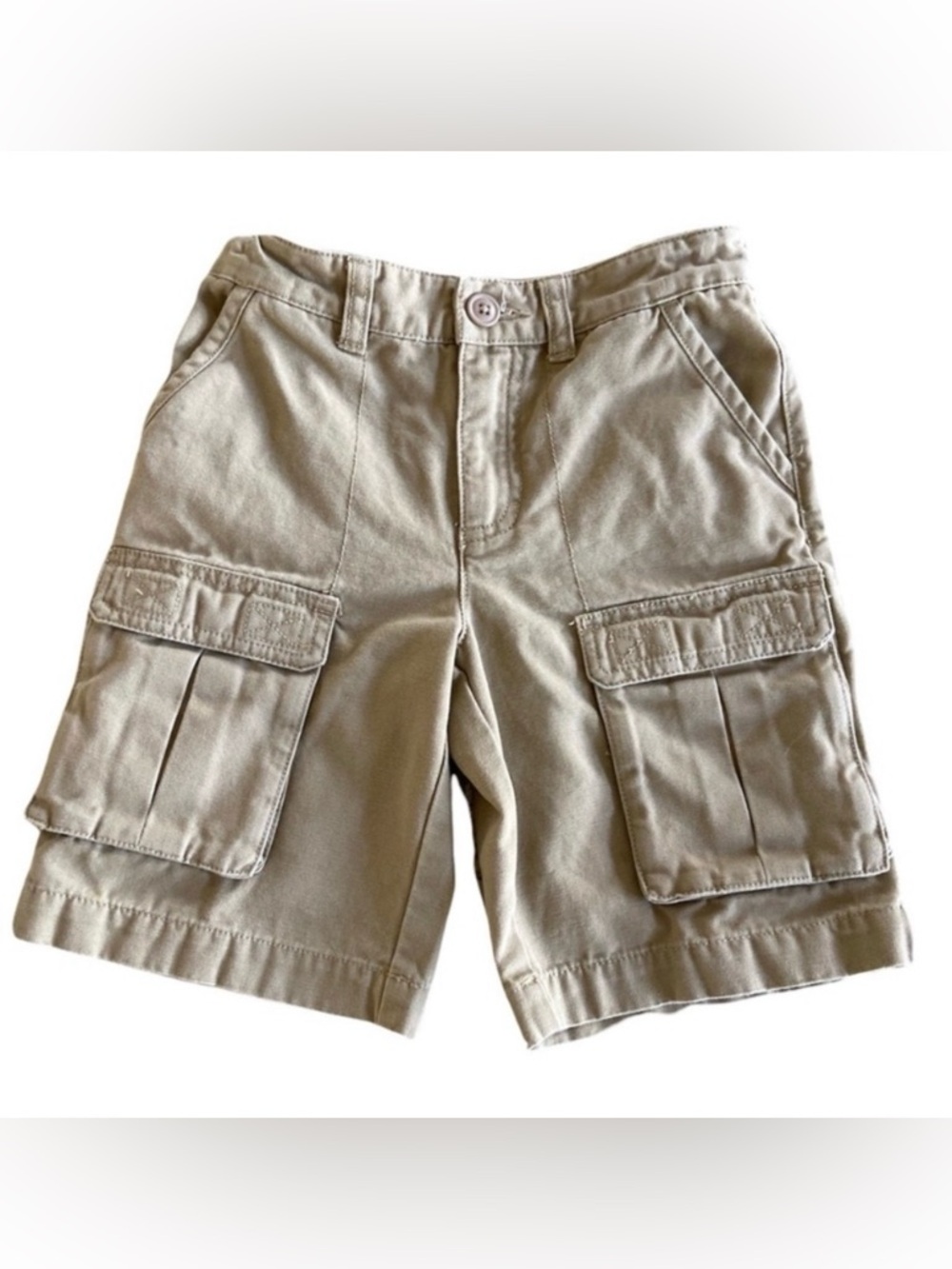 L.L. Bean Kids Tan Cotton 6 Pocket Cargo Shorts Adjustable Tab Waist- Size 5-6